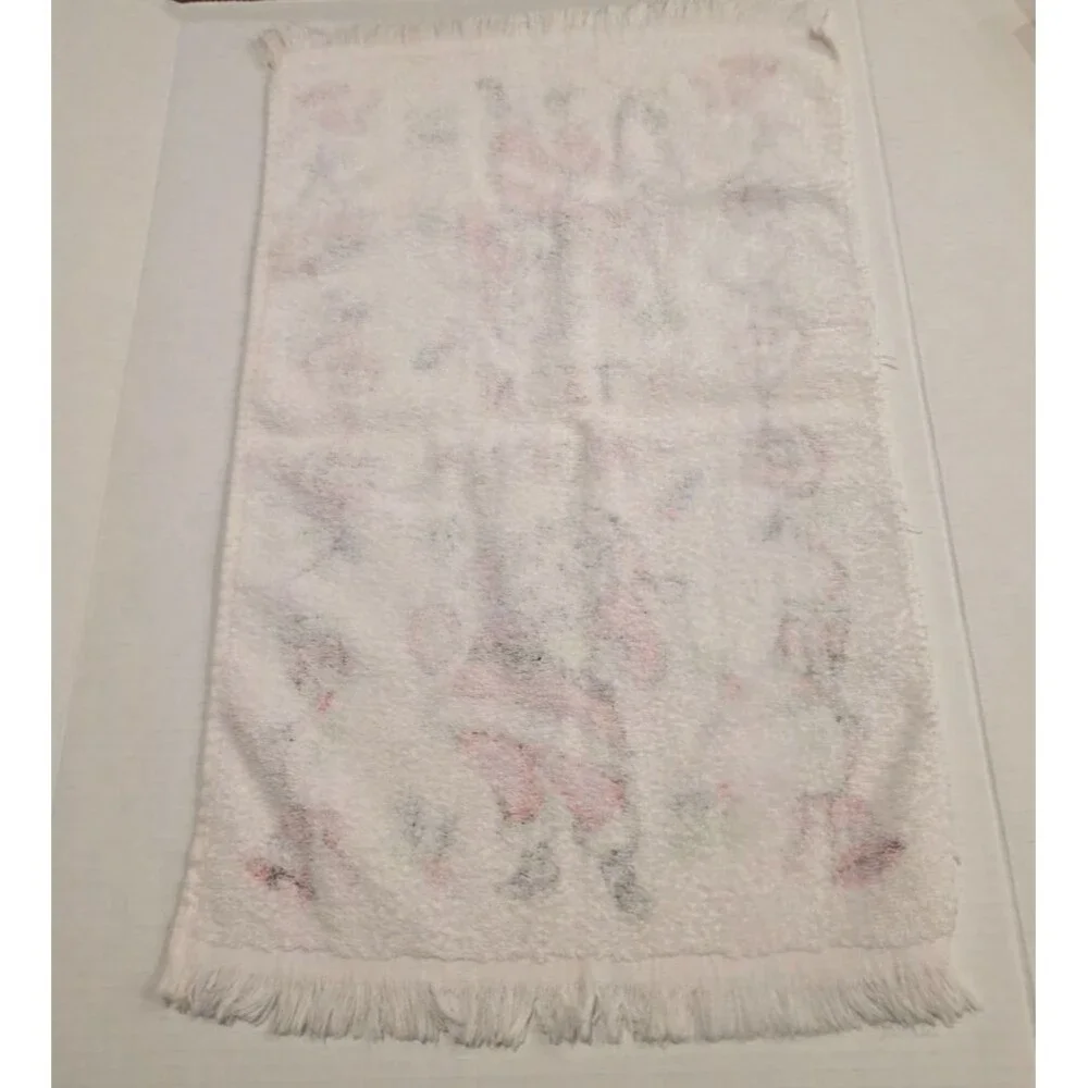 Vintage Santa Claus Christmas Hand Tea Dish Towels Set of 3 White *FLAWS
